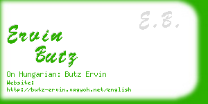 ervin butz business card